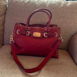 Red Michale Kors Leather Purse